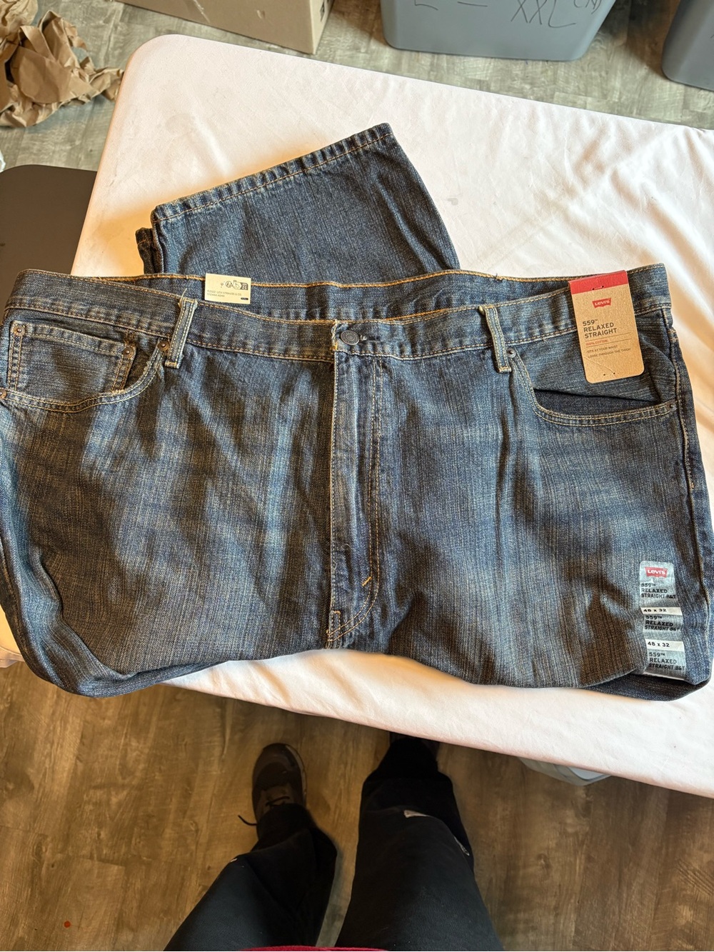 Levi's Men's Relaxed Straight Jeans - Blue Denim with Fading
